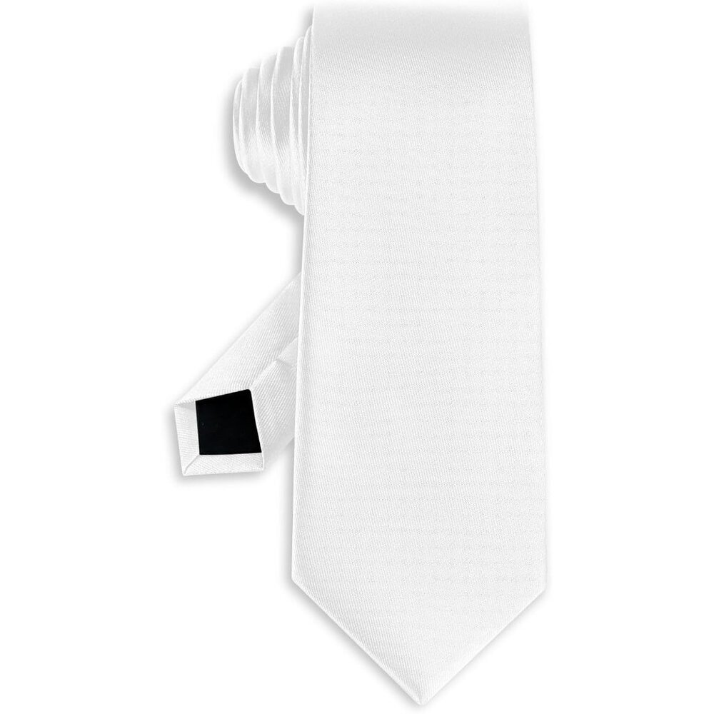 Men's White Solid Pure Color Formal 3.15" (8cm) Neck Ties